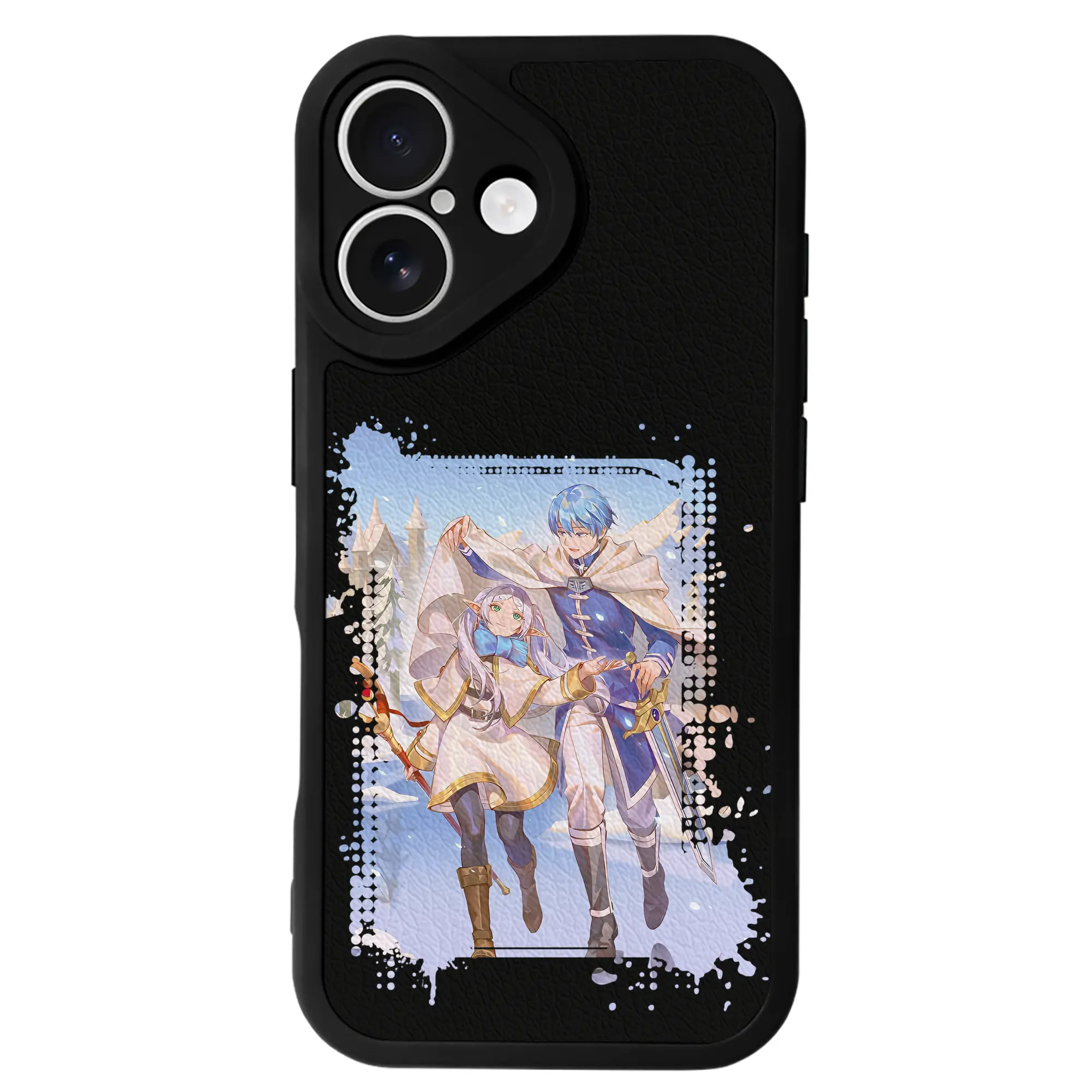 葬送のフリーレン（Frieren） グッズ,ヒンメル（Himmel） - IPhone 16シリーズ対応 ・ シリコンスマホケース ・ レザー調 ・ 高精度フィット ・ 耐衝撃 ・ ワイヤレス充電対応 ・ 精密カット